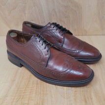 Sears Men&#39;s Oxfords Sz 9.5 D Easy Flex Wing Tip Brown Leather Vintage shoes - £54.12 GBP