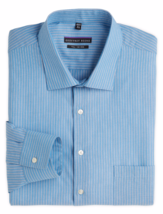 Geoffrey Beene Men&#39;s Big &amp; Tall Dress Shirt 17 34/35 Island Blue Stripe Long - £14.76 GBP