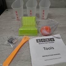 ZOKU Quick Pop Maker Tool Set Siphon Tray Cups Stencils Fruit Wand - $7.50