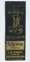 Bohemian Tavern / Konecek  Latham, New York Restaurant 20 Strike Matchbook Cover - £1.49 GBP