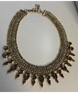 BCBG Chains Dangle Drop Extra Long Bib Gold Tone Necklace 16-19” Variable - $271.95 MXN