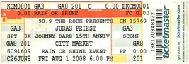 Judas Priest Concert Ticket Stub August 1 2008 Kansas City Missouri - £11.66 GBP