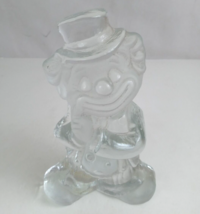 Vintage Crystal Clear Glass Clow Paperweight Bookend 7&quot; Clown - $20.16 CAD