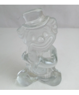 Vintage Crystal Clear Glass Clow Paperweight Bookend 7&quot; Clown - $20.15 CAD