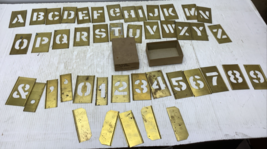 Vintage 4&quot; Brass  General Stencils  Interlocking #  Letters Figures Broo... - $702.23 MXN