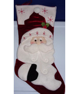Velvet 3-D Santa Face Large Christmas Stocking - $9.99