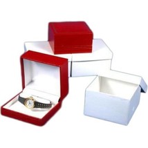 3 Bangle Bracelet Watch Boxes Red Leather Gift Display - £20.93 GBP