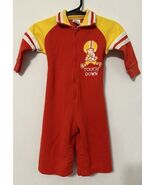 Vintage Carters Red Outfit Zip up Football 9 Months Touch Down - $22.63