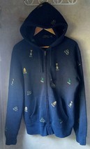 Polo Ralph Lauren Hoodie Mens Small Blue All Over Print Full Zip College... - $57.74