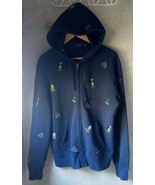 Polo Ralph Lauren Hoodie Mens Small Blue All Over Print Full Zip College... - $57.74