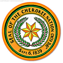 Cherokee Nation Seal Oklahoma Tribe Native Car Truck Window Bumper Sticker Decal - £3.13 GBP