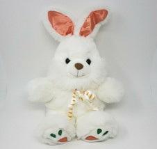 16&quot; Vintage Kids Of America White Bunny Rabbit Carrot Stuffed Animal Plush Toy - £29.61 GBP