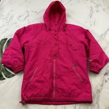 Fera Skiwear Womens Vintage Ski Snow Jacket Size 14 Neon Pink Hooded 90s - $45.53