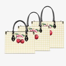 Women&#39;s Tote Bag - Rockabilly - Cherries Lemon Plaid - £47.36 GBP+