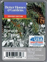 Blue Spruce Tinsel Better Homes and Gardens Scented Wax Cubes Tarts Candle - £2.74 GBP