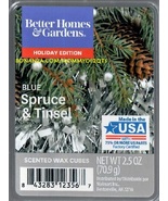 Blue Spruce Tinsel Better Homes and Gardens Scented Wax Cubes Tarts Candle - £2.75 GBP
