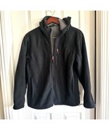 Athletech Mens Coat Warm Jacket Hooded Full Zip Large Black Fleece Lined - €16,12 EUR