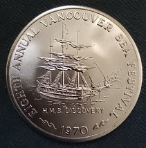 1970 Vancouver Sea Festival 8th Annual HMS Discovery $1 Token Trade Coin - £3.90 GBP