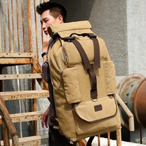 100 Liters Thickened Canvas Backpack Travel Men&#39;s Large Capacity Mountaineering  - £83.91 GBP