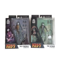 BST AXN KISS The Starchild &amp; The Catman Destroyer Tour Action Figures Lot of 2 - £41.14 GBP
