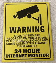Lot Of 5 Camera  Sign Warning for 24 Hours Recording Video Crime Monitor... - £10.00 GBP