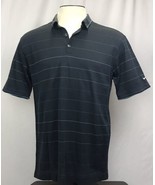 Mens Nike Golf Polo Shirt Size L Large Cotton Navy Striped Shirt - $285.91 MXN