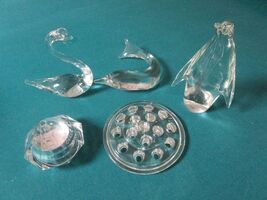 CRYSTAL  PAPERWEIGHT PENGUIN DOLPHIN SWAN DIAMOND FLOWER FROG PICK1 - $654.93 MXN