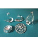 CRYSTAL  PAPERWEIGHT PENGUIN DOLPHIN SWAN DIAMOND FLOWER FROG PICK1 - €30,67 EUR