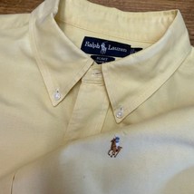 Vtg Polo Ralph Lauren Blake Shirt Mens XL Button Up Yellow Retro Y2K Flesh Pony - £16.46 GBP