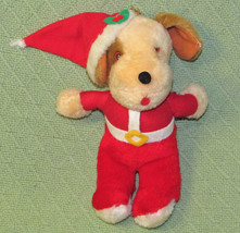 Vintage Santa Claus Puppy Dog Stuffed Animal 10" Plush With Hanger Fun World Toy - $22.50