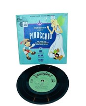 Disneyland Record Book 45 vtg 7&quot; Disney 1966 vinyl 33 Pinocchio Jiminy G... - £15.56 GBP