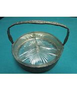Antique Barbour  Silver Plate Basket Glass Insert Dish Repousse Dutch 5 ... - $94.05