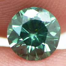 Loose Round Shape Diamond Fancy Vivid Green Color VS2 Enhanced Real 0.81 Carat - £462.70 GBP