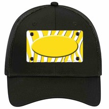 Yellow White Zebra Yellow Center Oval Novelty Black Mesh License Plate Hat - £23.53 GBP