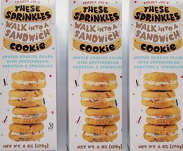3x Trader Joe&#39;s These Sprinkles Walk Into A Sandwich Cookies 6oz Each 08/2024 - £25.84 GBP