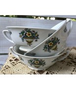 Vintage Lot of 3 White Floral Soup Bowls Cereal Rice? Double Handled Mad... - $37.50 CAD