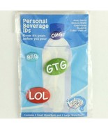 Beverage Tags Reusable Water Buds Personal Bottle Charms OMG LOL BRB GTG... - $5.46 CAD