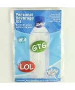 Beverage Tags Reusable Water Buds Personal Bottle Charms OMG LOL BRB GTG... - £3.18 GBP