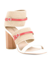 NEW DONALD PLINER BEIGE LEATHER TEXTILE SANDALS SIZE 8 M $228 - £76.58 GBP