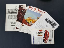 LOT 1922-58 vintage 5pc LaSALLE HUPMOBILE CHALMERS MAGAZINE ADS automobi... - $42.08