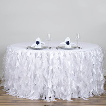 14FT - White - Table Skirt Table Covers Enchanting Curly Willow Taffeta - £82.05 GBP