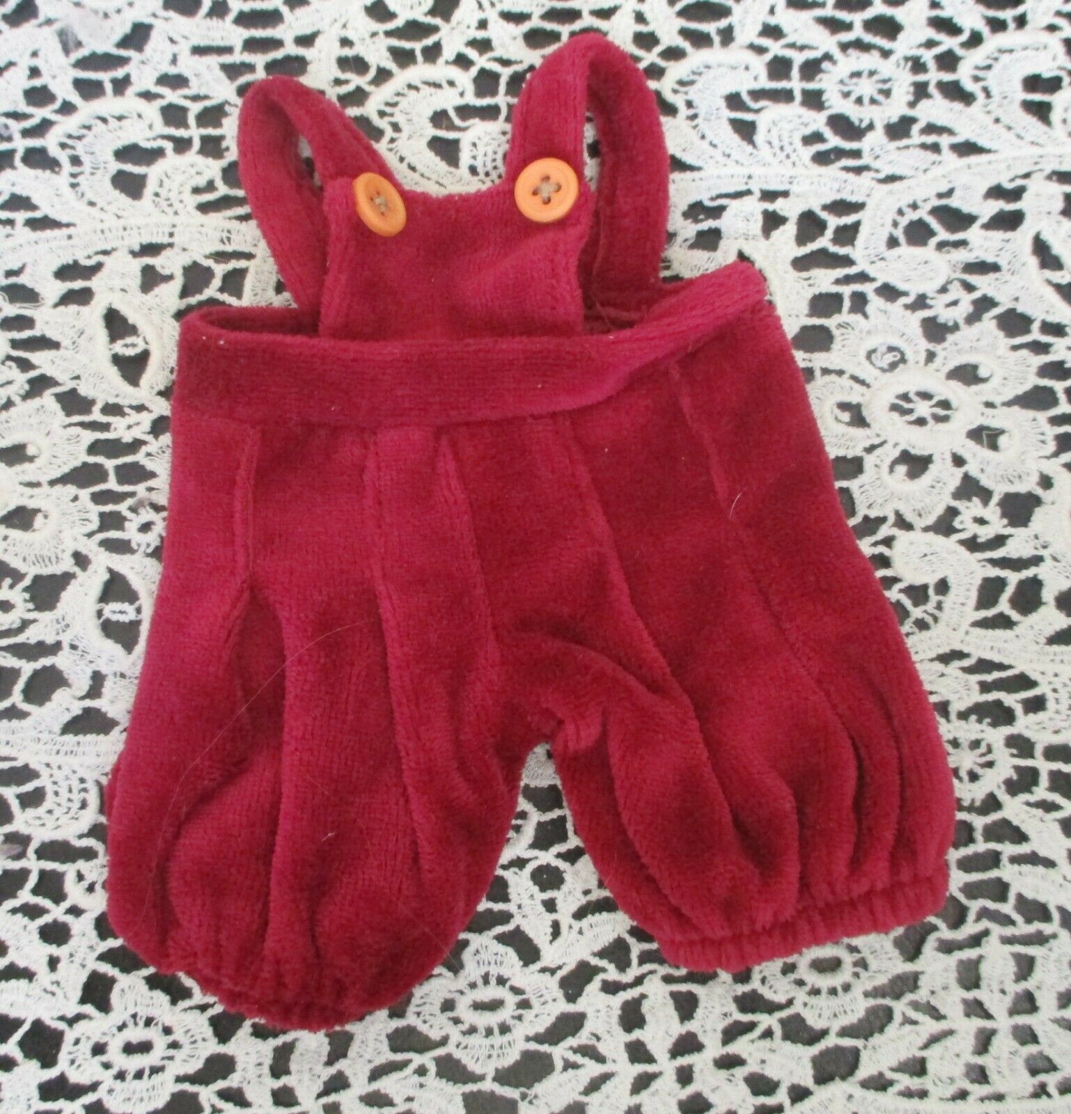 Ty Wear Burgandy Velour Overalls With Orange Buttons - $5.88