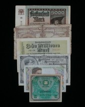 Européenne Nations 6-Notes Currency Kit France &amp; Belgique Francs, Allema... - $984.91 MXN