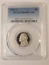 1982-S  JEFFERSON NICKLE--Slabbed &amp; Graded PR69 PCGS DCAM--FREE SHIPPING - $12.19