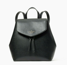 Kate Spade lizzie medium flap Leather backpack ~NWT~ Black - £117.12 GBP