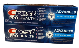 Lot of 2 Crest 5.1 oz  Pro-Health Advance Deep Clean Mint 24 Hr Anti Bac Protect - $15.99