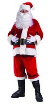 Fun World Costumes Men&#39;s Adult Velvet Santa Suit, Red/White, One Size - £164.62 GBP