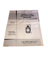 SEARS, Roebuck 2 Gal. Polyethylene Sprayer Vintage Owners Manual - £5.34 GBP