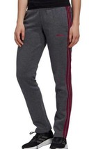 Womens Sweatpants Fleece Adidas Essential Gray Pull On Casual Cozy-size L - £18.36 GBP