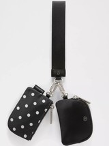 LULULEMON Dual Pouch Wristlet Simple Polka White Black NEW USPS SHIP - $79.10